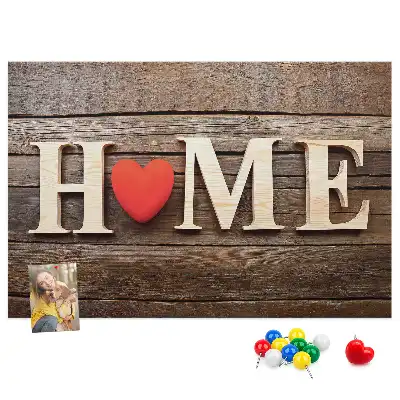 Tableau en liège décoratif avec inscription Home