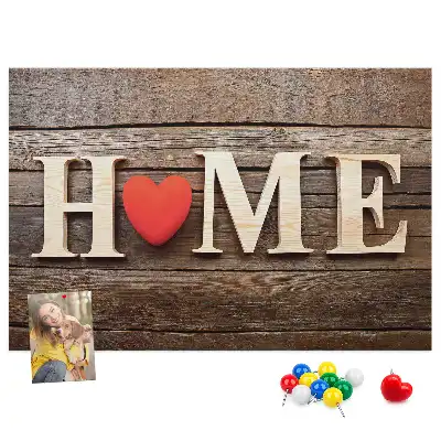 Tableau en liège décoratif avec inscription Home