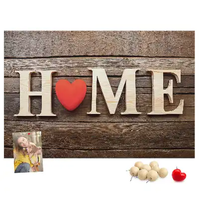 Tableau en liège décoratif avec inscription Home