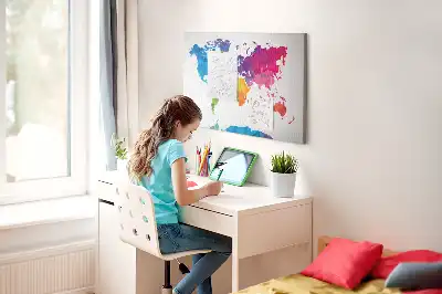Tableau d'affichage en liège Carte du monde abstraite