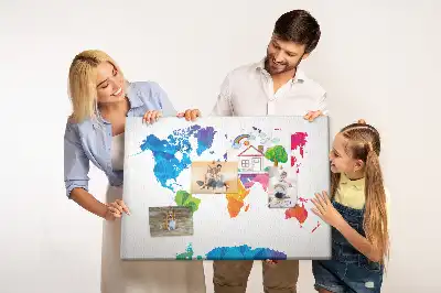 Tableau d'affichage en liège Carte du monde abstraite