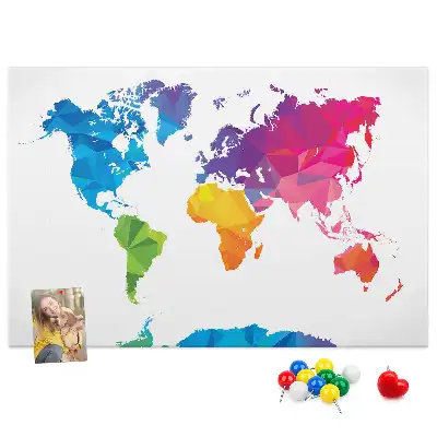 Tableau d'affichage en liège Carte du monde abstraite