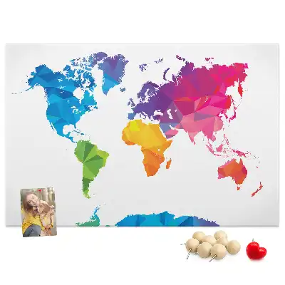 Tableau d'affichage en liège Carte du monde abstraite