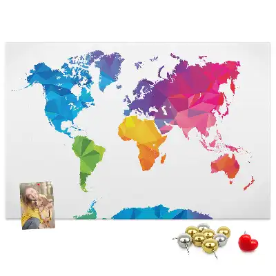 Tableau d'affichage en liège Carte du monde abstraite