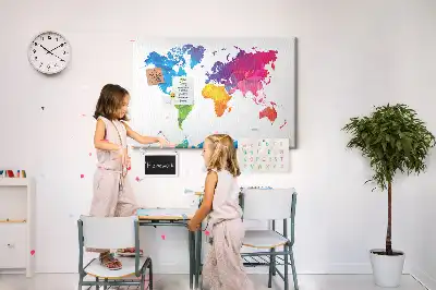 Tableau d'affichage en liège Carte du monde abstraite