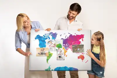 Tableau d'affichage en liège Carte du monde abstraite