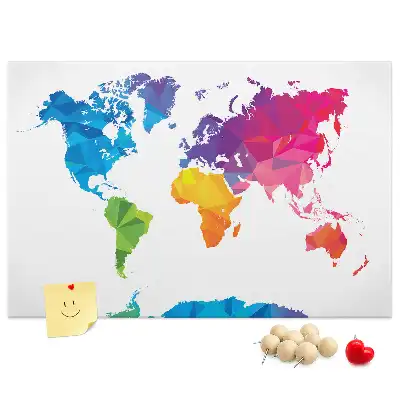Tableau d'affichage en liège Carte du monde abstraite