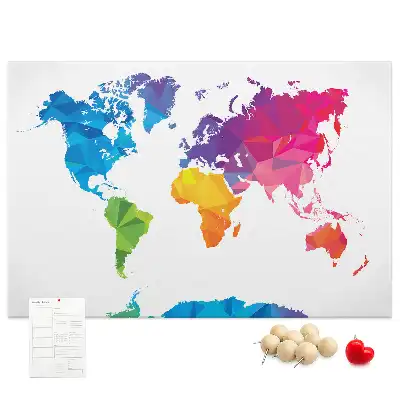Tableau d'affichage en liège Carte du monde abstraite