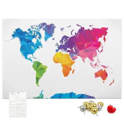 Tableau d'affichage en liège Carte du monde abstraite