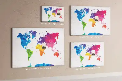 Tableau d'affichage en liège Carte du monde abstraite