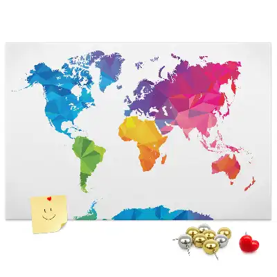 Tableau d'affichage en liège Carte du monde abstraite