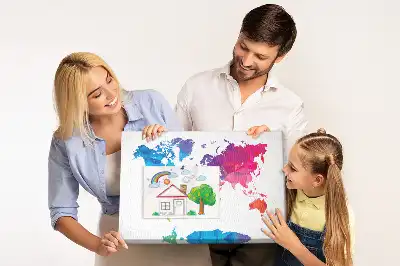 Tableau d'affichage en liège Carte du monde abstraite