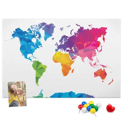 Tableau d'affichage en liège Carte du monde abstraite