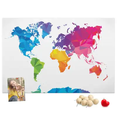 Tableau d'affichage en liège Carte du monde abstraite