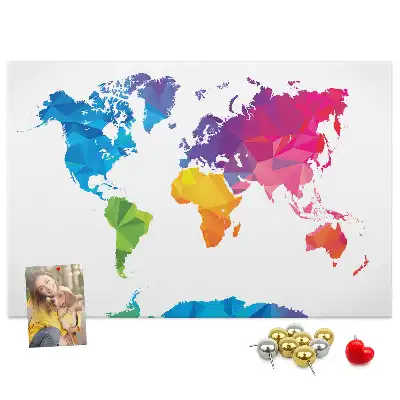 Tableau d'affichage en liège Carte du monde abstraite