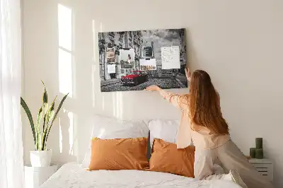 Tableau en liège déco Vieille voiture ville