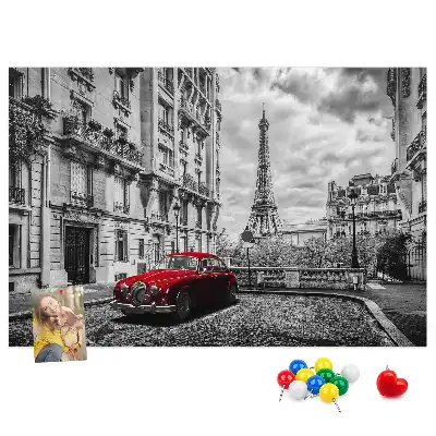 Tableau en liège déco Vieille voiture ville