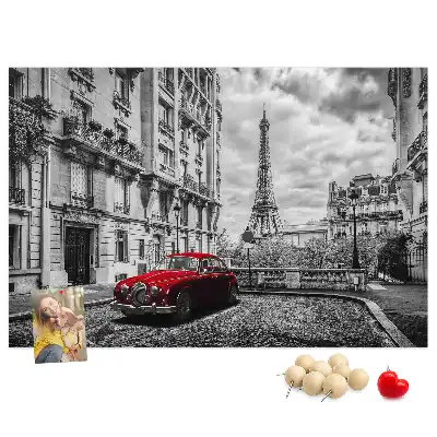 Tableau en liège déco Vieille voiture ville