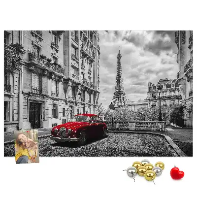Tableau en liège déco Vieille voiture ville