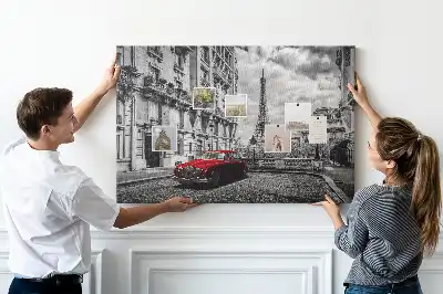 Tableau en liège déco Vieille voiture ville