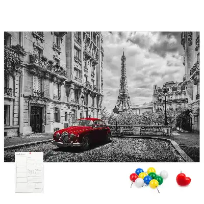 Tableau en liège déco Vieille voiture ville