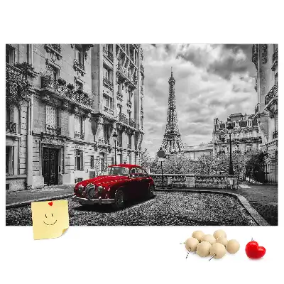 Tableau en liège déco Vieille voiture ville