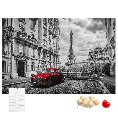 Tableau en liège déco Vieille voiture ville