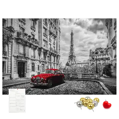 Tableau en liège déco Vieille voiture ville