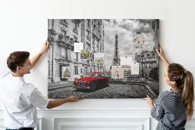 Tableau en liège déco Vieille voiture ville