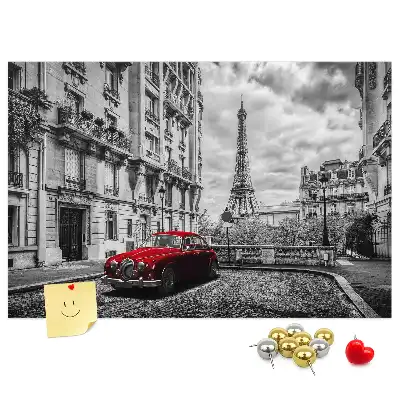 Tableau en liège déco Vieille voiture ville