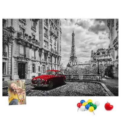 Tableau en liège déco Vieille voiture ville