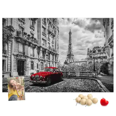 Tableau en liège déco Vieille voiture ville