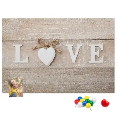 Tableau de liège décoratif Slogan amour pour intérieur