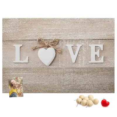 Tableau de liège décoratif Slogan amour pour intérieur