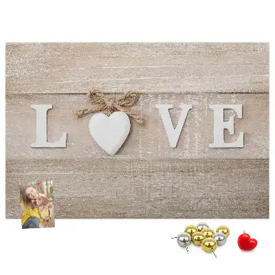 Tableau de liège décoratif Slogan amour pour intérieur