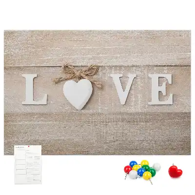Tableau de liège décoratif Slogan amour pour intérieur