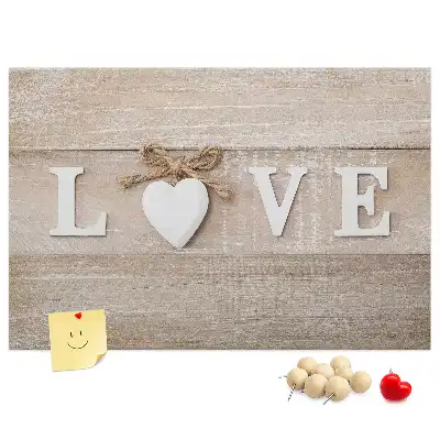 Tableau de liège décoratif Slogan amour pour intérieur