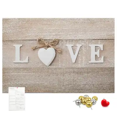 Tableau de liège décoratif Slogan amour pour intérieur