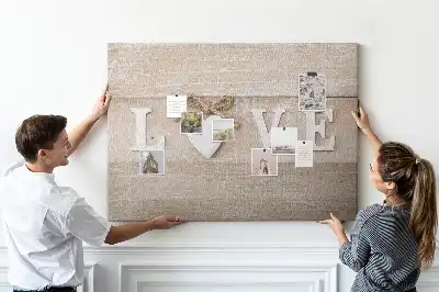 Tableau de liège décoratif Slogan amour pour intérieur