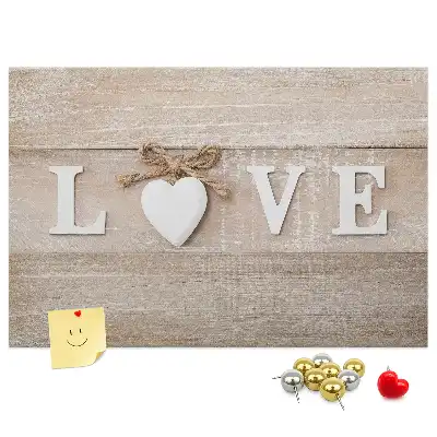 Tableau de liège décoratif Slogan amour pour intérieur