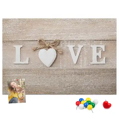 Tableau de liège décoratif Slogan amour pour intérieur