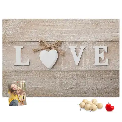 Tableau de liège décoratif Slogan amour pour intérieur