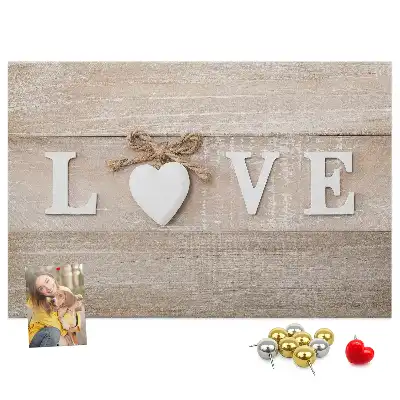 Tableau de liège décoratif Slogan amour pour intérieur