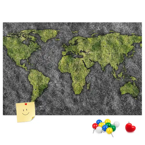 Tableau d’affichage en liège Carte du monde classique