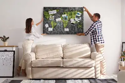 Tableau d’affichage en liège Carte du monde classique