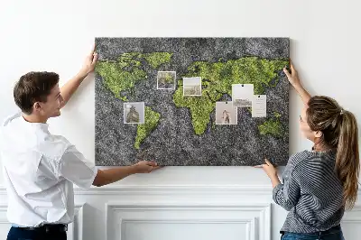 Tableau d’affichage en liège Carte du monde classique