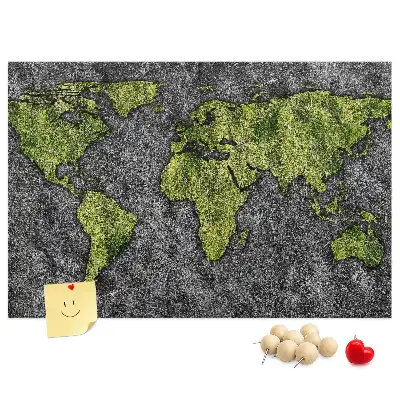 Tableau d’affichage en liège Carte du monde classique