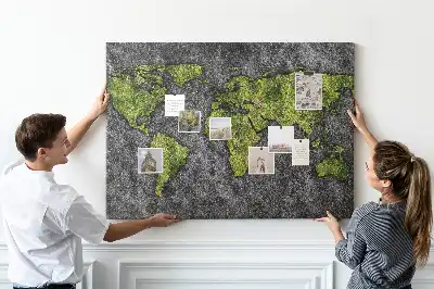 Tableau d’affichage en liège Carte du monde classique
