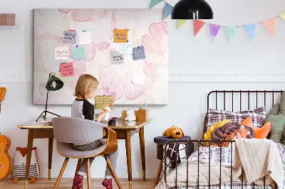 Tableau en liège décoratif motif Pétales à l'aquarelle