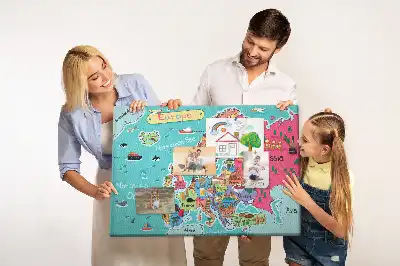 Tableau d'affichage en liège avec carte de l'Europe